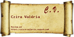 Czira Valéria névjegykártya